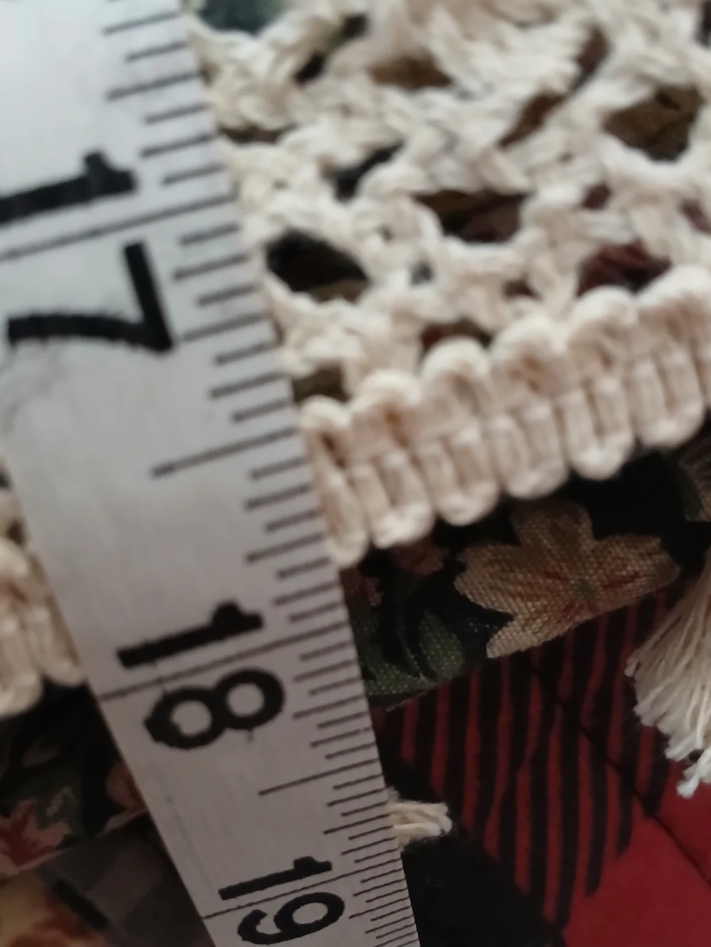 3-Cream Linen Crochet Tassel  Window Valance - Home Accents